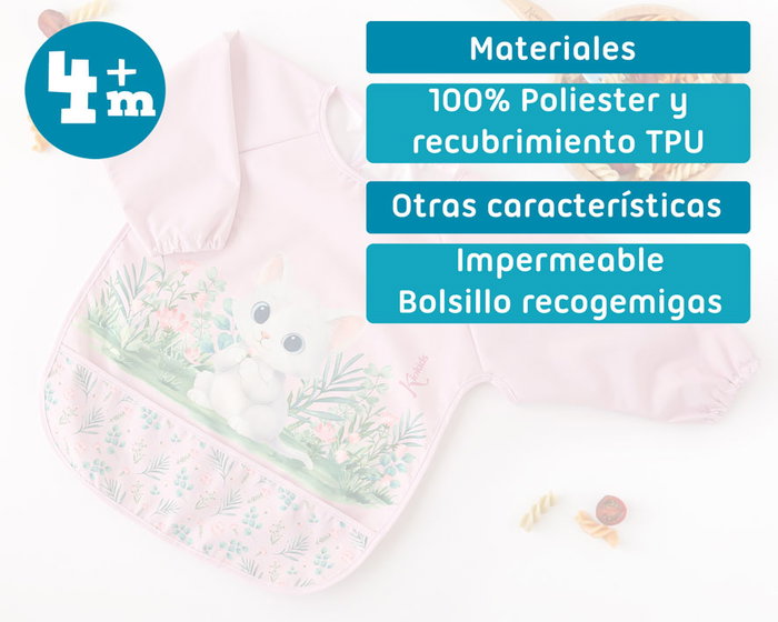 KioKids Babero Imperméable avec Manchons Rose - Protection 360° pour Bébé Alimentation et Peinture KioKids Babero Imperméable avec Manchons Rose - Protection 360° pour Bébé Alimentation et Peinture