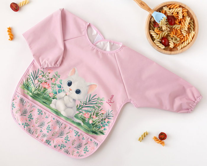 KioKids Babero Imperméable avec Manchons Rose - Protection 360° pour Bébé Alimentation et Peinture KioKids Babero Imperméable avec Manchons Rose - Protection 360° pour Bébé Alimentation et Peinture