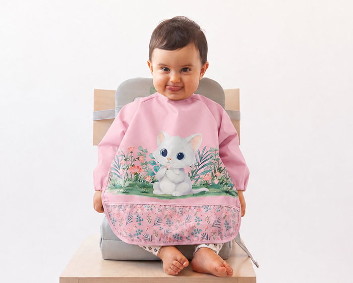 KioKids Babero Imperméable avec Manchons Rose - Protection 360° pour Bébé Alimentation et Peinture KioKids Babero Imperméable avec Manchons Rose - Protection 360° pour Bébé Alimentation et Peinture