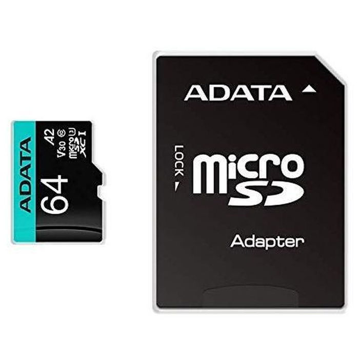Carte Micro SD Adata AUSDX64GUI3V30SA2 64 GB Carte Micro SD Adata AUSDX64GUI3V30SA2 64 GB