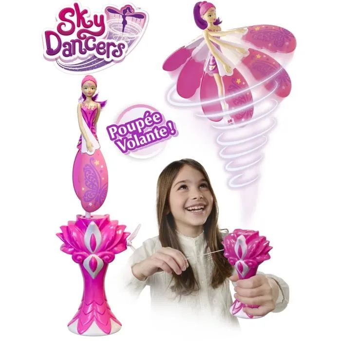 Lansay - Sky Dancers - Poupée volante Pretty Poppy - Effet magique sans piles - Pour enfants dès 6 ans