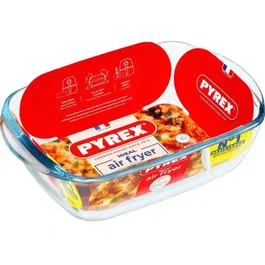 Pyrex Plat Air Fryer 1450143 en verre borosilicate rectangulaire 23 x 15 cm, résistant à la chaleur, pour cuisson et service, passe au lave-vaisselle