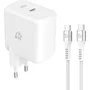 Tiger Lite Chargeur secteur LITE PACK GaN 67W avec câble USB-C 2 m - Blanc