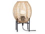 GIFTDECOR Lampara Sobremesa Ovalada Cuerda Marron-Negra