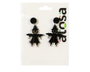 Pendientes d'épouvantail noir avec design terrifiant - Boucles d'oreille Halloween accessoire déguisement