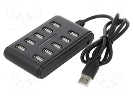 GEMBIRD Hub USB 2.0 avec 10 ports USB A, noir