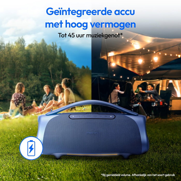 Haut-parleurs bluetooth portables Medion 50077082 Bleu 100 W 4 W Haut-parleurs bluetooth portables Medion 50077082 Bleu 100 W 4 W