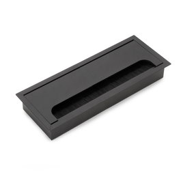 Emuca Passe-câbles de table Quadrum rectangulaire 269x80mm Noir