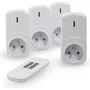 Chacon - Kit de 4 prises télécommandées on/off avec télécommande 4 canaux, sans fil, 25 m de portée, puissance 2000 W, commande d'éclairage et appareils