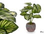 Ibergarden Pot de Plante Feuille Bicolore 19x37x19 cm Plastique et Magnésium Vert (Set de 8)