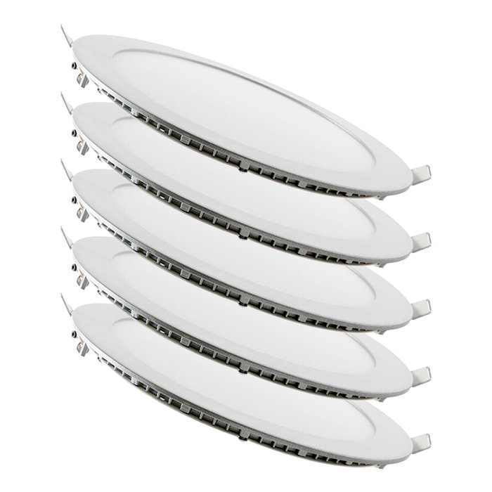 Lot de 5 panneaux LED circulaires 20 W 2000 lm 6000 K Blanco Frío