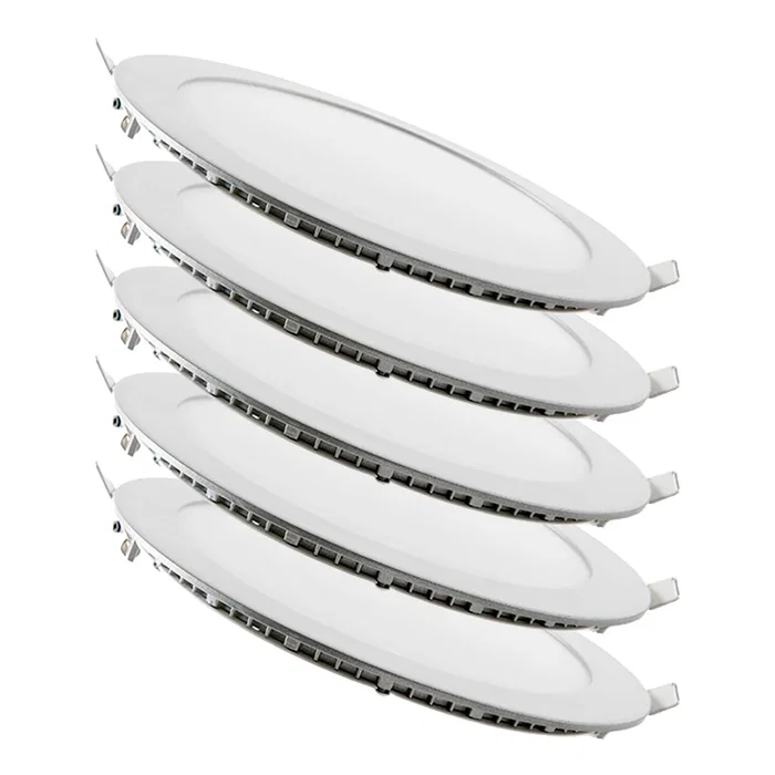 Pack 5 Plaques LED 20W 2000Lm 6000K Circular 225mm 40.000H Blanc Froid Ultra Mince IP25 [HO-1027P5-CW]