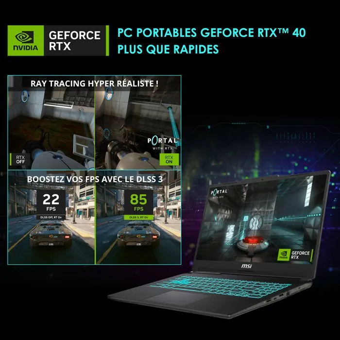 MSI Cyborg15 A13VE-2479FRNN - PC Portable Gamer - 15,6 FHD 144Hz - i5-13420H - RTX4050 - 16Go - 512Go MSI Cyborg15 A13VE-2479FRNN - PC Portable Gamer - 15,6 FHD 144Hz - i5-13420H - RTX4050 - 16Go - 512Go