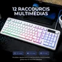 The G-Lab KEYZ CAESIUM EX - Clavier gamer membrane Rainbow - Blanc
