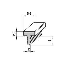 FBS Profil en T Calette 5,6mm 3M Argent Mat