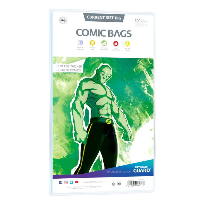 Ultimate Guard Comic Bags Standard (100) - Current Size Big Ultimate Guard Comic Bags Standard (100) - Current Size Big
