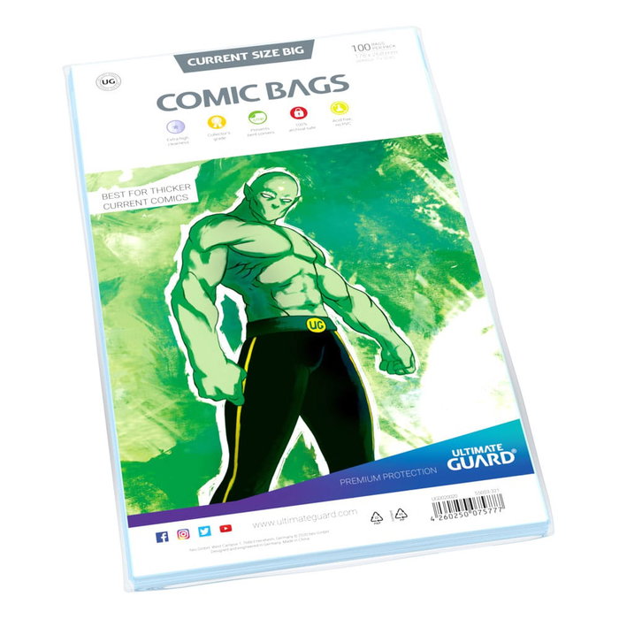 Ultimate Guard Comic Bags Standard (100) - Current Size Big Ultimate Guard Comic Bags Standard (100) - Current Size Big