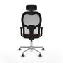 Piqueras y Crespo Chaise de Bureau avec Appui-tête 1D086G2 Blanc Marron