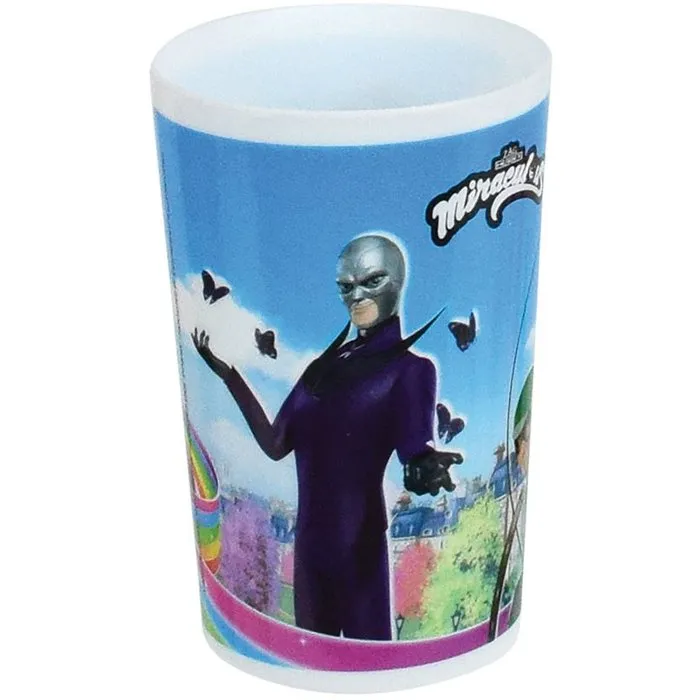 Fun House - LOT VAISSELLE MIRACULOUS LADYBUG - 7 pièces : Verre, Assiette creuse Ø16 cm, Assiette plate Ø22 cm, Couverts, Gourde 350 ml, Mug, Boîte goûter