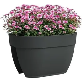 Artevasi Jardinière de balcon CAPRI CAMPANA - 40 ma - Plastique anthracite - 39 x 25,6 x 22,5 cm - Décoration extérieure