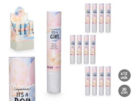 Arte Regal Canon à Confetti Rose et Bleu 30 cm Papier Carton Métal (Set de 48)