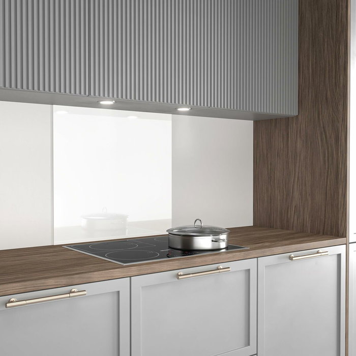 Aurys Crédence en verre de sécurité extra blanc laqué 900x450 mm