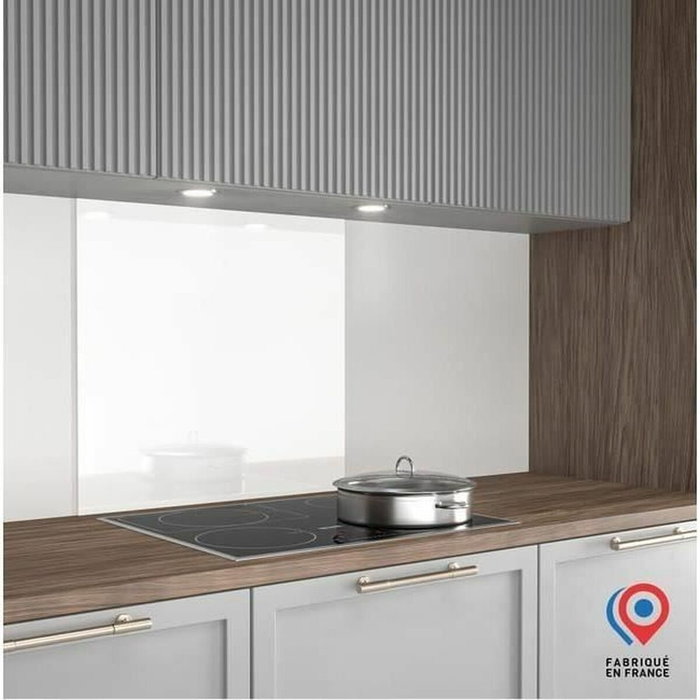Aurys Crédence en verre de sécurité extra blanc laqué 900x450 mm