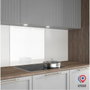 Aurys Crédence en verre de sécurité extra blanc laqué 900x450 mm