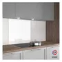 Aurys Crédence Fond de Hôtte en Verre de Sécurité Extra Blanc Laqué Blanc 900 x 450 mm Épaisseur 6 mm - Protection Durable pour Cuisine