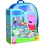 Lisciani Giochi Sac à dos d'école de dessin Peppa Pig avec feutres, cahier de coloriage, tableau effaçable et autocollants - Pour enfants à partir de 3 ans