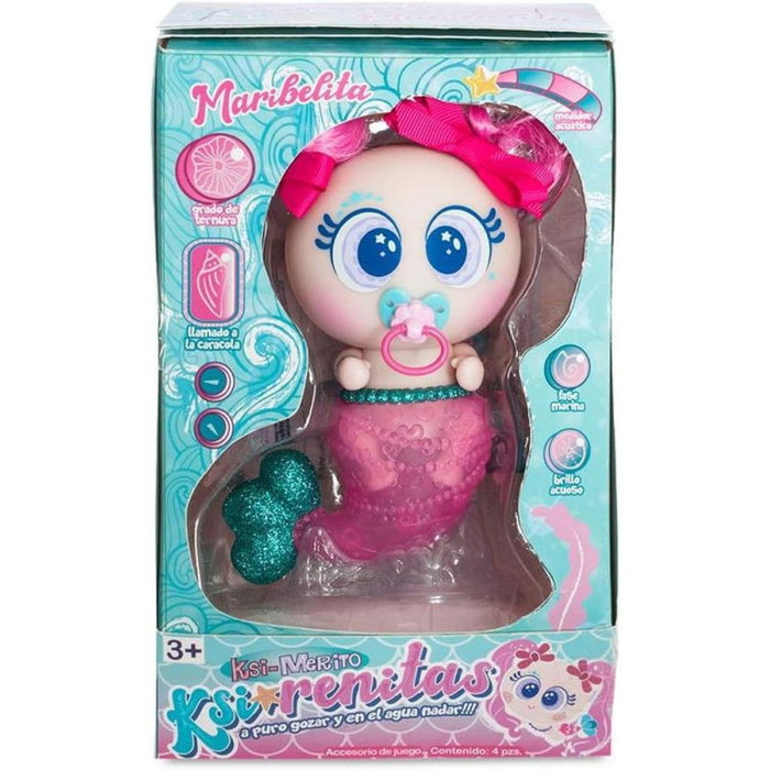 Bandai Ksirenita Maribelita Rosa Poupée Ksimeritos avec Cola Lumineuse - Collection Océanique Neonatitlán