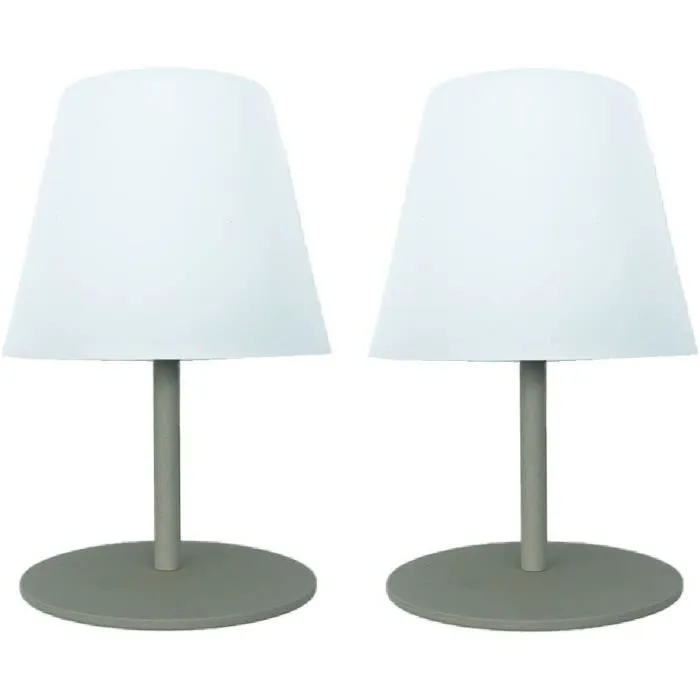Lumisky TWINS Set de 2 lampes de table LED sans fil design moderne couleur olive 16 cm Hauteur - éclairage d'ambiance Lumisky TWINS Set de 2 lampes de table LED sans fil design moderne couleur olive 16 cm Hauteur - éclairage d'ambiance