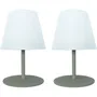 Lumisky TWINS Set de 2 lampes de table LED sans fil design moderne couleur olive 16 cm Hauteur - éclairage d'ambiance