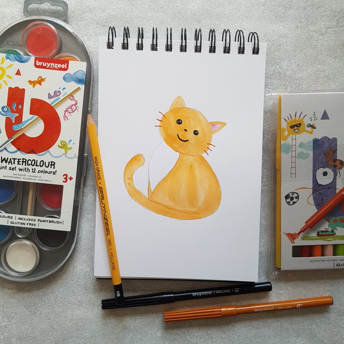 Bruynzeel Kids Étui d'aquarelles 12 couleurs avec pinceau