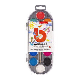 Bruynzeel Kids Étui d'aquarelles 12 couleurs avec pinceau