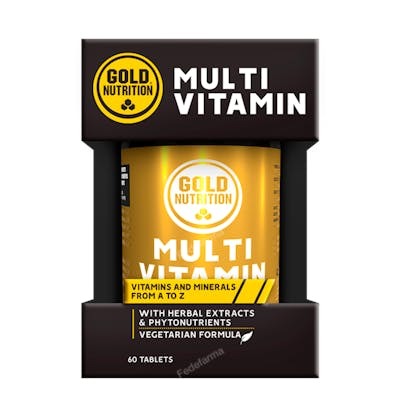 Gold Nutrition Multivitamin 60 comprimés vitamines minéraux énergie fatigue antioxydant Gold Nutrition Multivitamin 60 comprimés vitamines minéraux énergie fatigue antioxydant