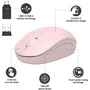 Port Designs Souris Sans Fil Collection II 2.4 GHz Rose - Silencieuse et Compacte - Modèle 900541