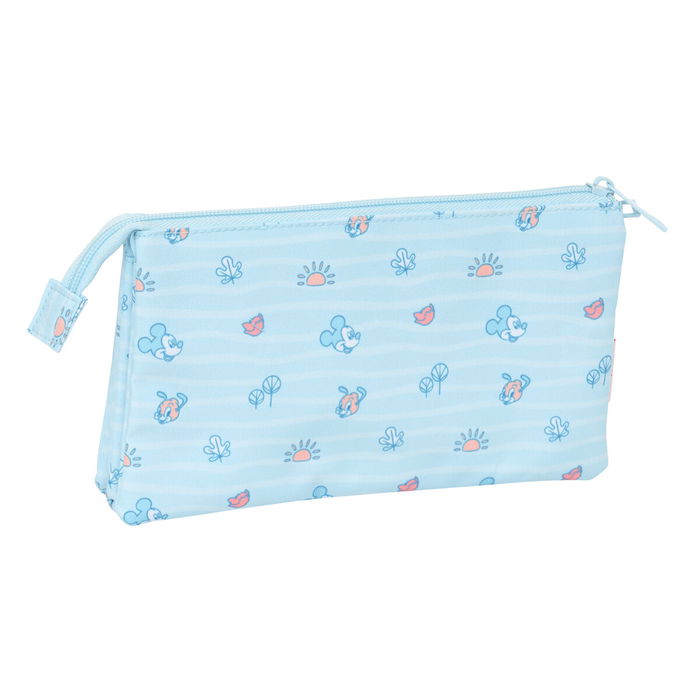 Trousse Fourre-Tout Triple Mickey Mouse Clubhouse Baby Bleu clair 22 x 12 x 3 cm