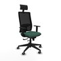 Piqueras y Crespo Chaise de Bureau Horna avec Appui-tête et Mécanisme Sincro/Traslack - Vert Bouteille