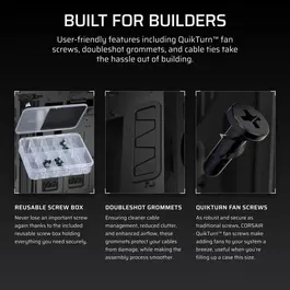 Corsair Boîtier PC 5000T LX RGB - Moyen Tour Noir - iCUE LINK - Ventilateurs et éclairage Aurora RGB inclus