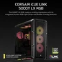 Corsair Boîtier PC 5000T LX RGB - Moyen Tour Noir - iCUE LINK - Ventilateurs et éclairage Aurora RGB inclus