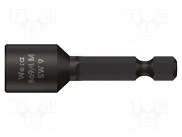WERA Embout de tournevis douille 6 pans HEX 9mm magnétique 1/4 pol.
