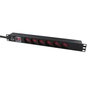 Lanview Barre d'alimentation rackable 19" 1U - 6 prises Schuko/Italien - Câble d'alimentation 2 m, 13A - Pour armoire rack