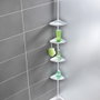 Wenko Rinconera Easy Étagère d'angle télescopique blanche 23,5 x 17,5 x 78-265 cm