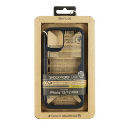 Muvit for Change Coque Shockproof 2m pour iPhone 12/12 Pro Noir et Transparent