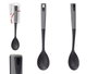 Kinvara Cuillère de cuisine gris/noir 6,5x34x2 cm plastique TPR PBT (Set de 24)