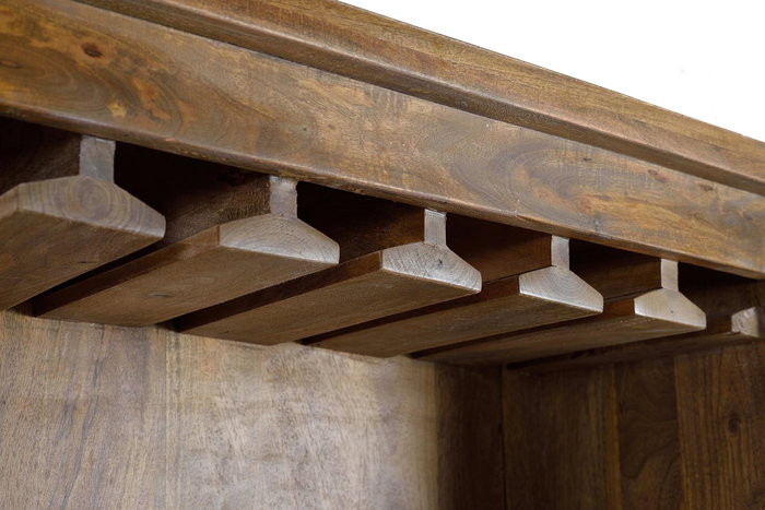 GINER Y COLOMER - Buffet bibliothèque industriel en acacia et métal, couleur naturel - 170 x 75 x 38 cm