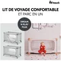 Hauck Lit de voyage Dream 'N Play Plus 60 x 120 cm - Dès la naissance - Pliable - Bleu poussiéreux - Avec ouverture latérale et ventilation en filet