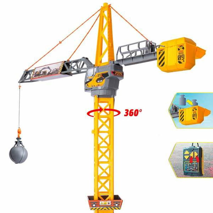 Grue de jouet Smoby Mighty Crane Télécommandé Jaune Gris