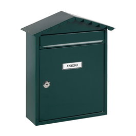 Arregui Boîte aux lettres individuelle extérieure Visit acier vert 30 x 11 x 36 cm